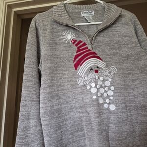 NorthStyle Gray Sweater with Festive Santa Design